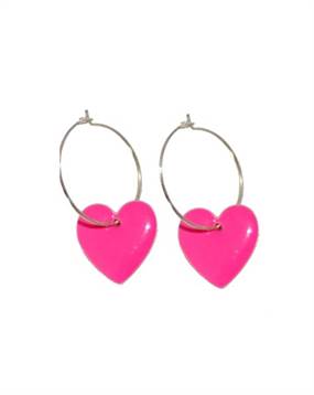 Bestil øreringe med pink hjerter online